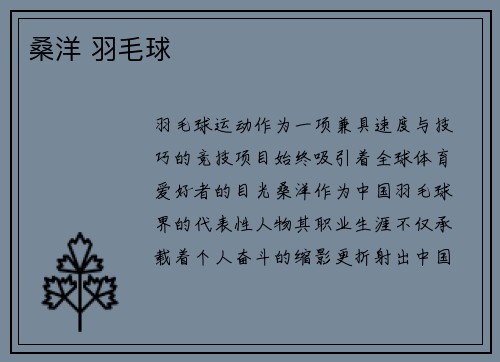 桑洋 羽毛球
